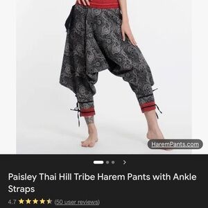 Tribal Style Harem Capri Pants with Colorful Canvas Trim NEW